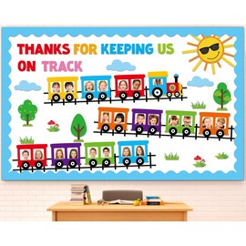 Naozinebi 91Pcs Back to School Train Bulletin Board Train Cutouts DIY Photo Crafts Train Classroom Party Decoration Train Theme Activities Classroom Walls Window Door Schools Party Supplies