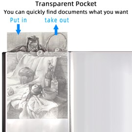 A4 Presentation Folder A4 Display Book-110 Pockets Display Folder with Plastic Sleeve Folders Presentation Folders Document Folder (1 Pack, Black)