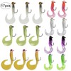 Fishing Jig Head Hooks Soft Grub Plastic Lures Bait, 17pcs