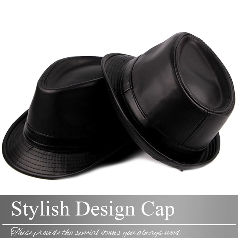 BUZZxSELECTION CAP144 Men's Hat, Leather Hat, Medium Fold Design, Faux