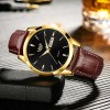 Reloj Cronógrafo Lige LG8970 De Cuero Casual Para Hombre