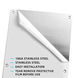 VRSS 304 Stainless Steel Door Kick Plate 7.87in. x 34in./200mm x 863mm 0.047 in./1.2mm Thickness Smooth Round Edges Fits 36 inch Front or Back Door Scratch Protection Anti-Scratch