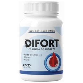 DIFORT Suplemento Alimenticio 100% Natural | 20 Cápsulas | Ácido Alfa Lipoico, Glicina y Nopal