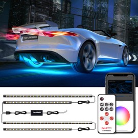 Torchbeam Underglow Kit for Car, App and Remote Dual Control Exterior Car LED Light RGB 16 Million Color Fits Trucks ATV UTV LED Light Exterior Strips, Car Under Body Light with Music Mode