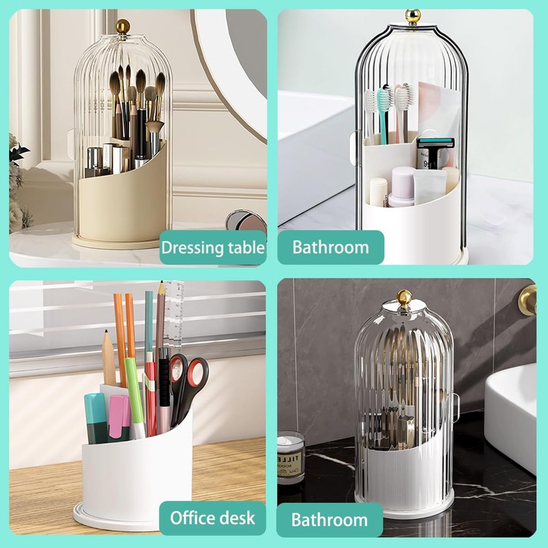 Toothbrush storage rack 360 Rotating Beauty Brushes Storage, Makeup Brush
