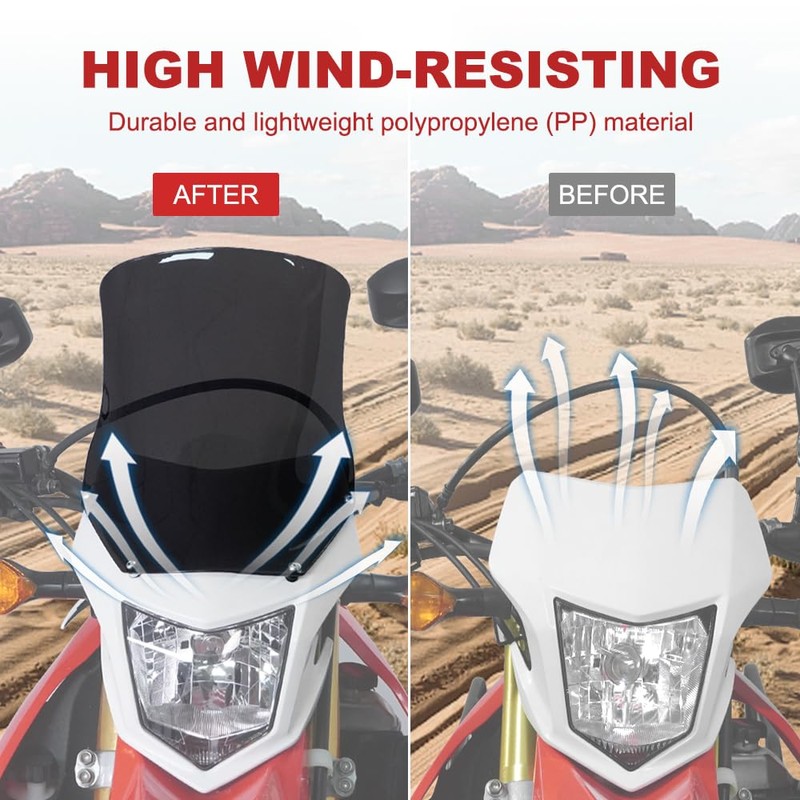 Xitomer Windshield Fit for DR650 2002-2025, DRZ400S, DRZ400SM, CRF250L 2013-2023,