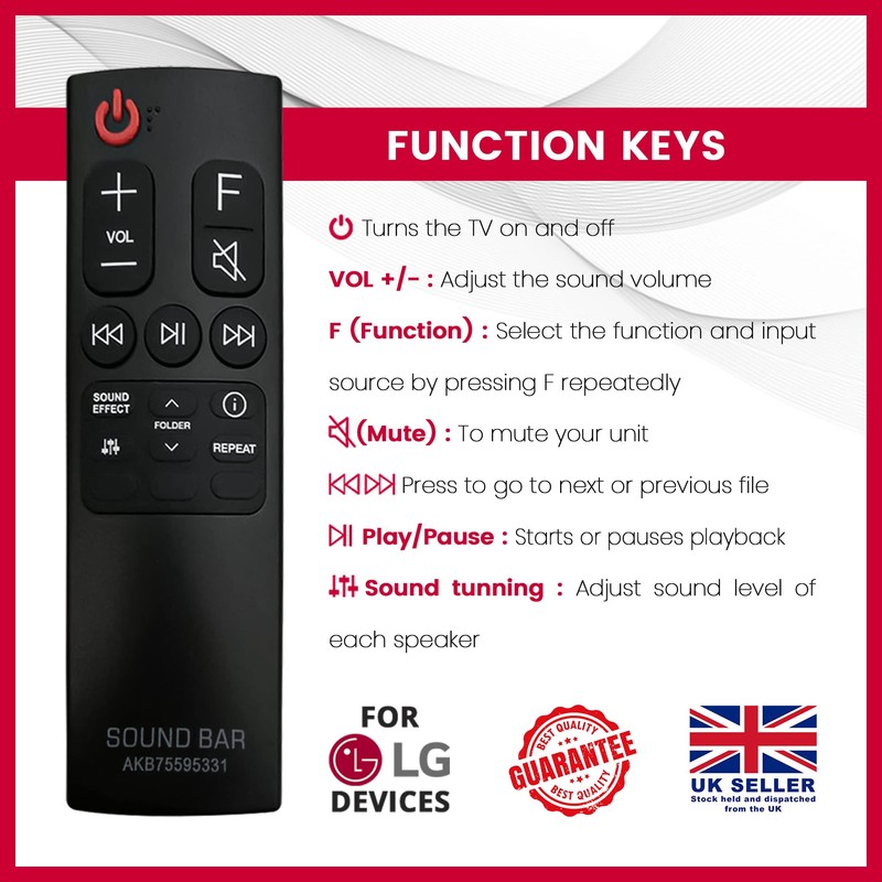 New Remote Control AKB75595301 For LG Dolby Atmos Sound Bar