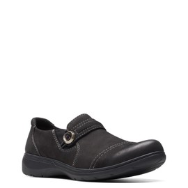 Clarks Women's Carleigh Pearl Loafer, Black Nubuck, 7 Narrow