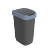 Rotho Twist Bin 25 L with Lid, Plastic, Blue/Charcoal