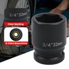 Deep 6-Point Impact Socket 3/4" Drive 32mm,Chrome Molybdenum Steel, Anti-Rust