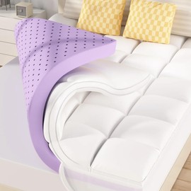 SINWEEK Dual Layer 5 Inch Memory Foam Mattress Topper Full Size, 3 Inch Gel Memory Foam Plus 2 Inch 1450 GSM Double Bed Pillow Top Mattress Pad Cover, White