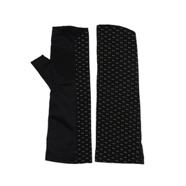 GlovesDEPO Women's Arm Cover, Cool Feeling, Palm Mesh, Short, Fingerless, Black