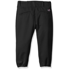 Alleson Athletic Girls Fast pitch Softball Belt Loop Pants, Black, Medium