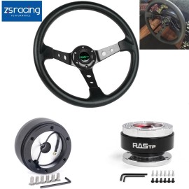 ANNX 14“ Steering Wheel+Quick Release+Hub Adapter 186H For Volkswagen VW Golf Jetta