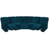 ULTICOR Velvet 7-Piece Sectional Recliner Sofa Cover (Deep Teal, L