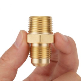 Litorange 3 PCS Metals Brass Couples Tube Fitting Half Union Gas Adapter 1/2" Flare x 1/2 Inch NPT Male Pipe Connector