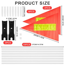 elthmpr Flag Bicycle Trailer Safety Flag – Set of 2 Bicycle Pennants Bicycle Flag Adjustable Bicycle Flag Children's Bicycle Safety Flag