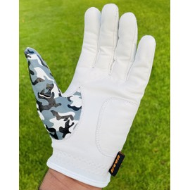 DEGA Golf Gloves 2 Pack 100% Cabretta Leather Golf Glove Men Left Hand Thumb Printed Designs (M/L, Camouflage)