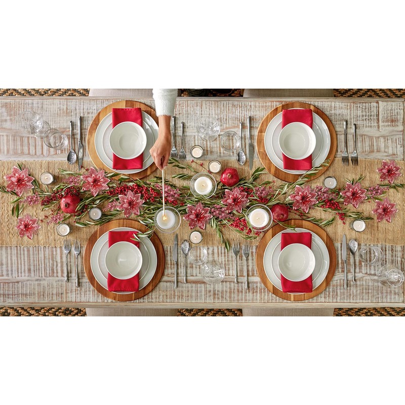 RECUTMS 10 Pcs Christmas Glitter Artificial Poinsettia Flowers 6inch Christmas