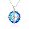 JLYY Silver Circle CZ Cross Necklace for Women Faith Hope