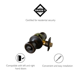 Design House 190694 Terrace 6-Way Universal Privacy Bed and Bath Door Knob Oil Rubbed Bronze 6-Pack