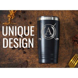 Onebttl Golf Gifts for Men with Initial, 20oz Travel Mug with Golf Design, Perfect Gifts for Men, Birthday, Christmas