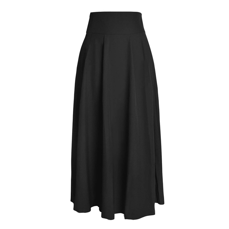 Maxi Skirt Women's High Waist Pockets with Side Slit, Long