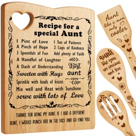 YUEYUQIU Aunt Gifts for Christmas - Birthday Gifts for Auntie from Niece Nephew, Aunt Cutting Board Set Present, Promoted to Aunt Gifts, Ideal Mothers Day Thanksgiving Christmas Gifts for Aunt