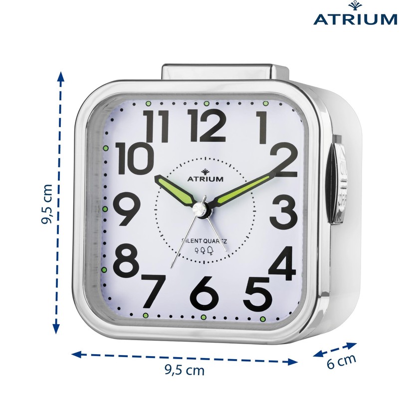 Atrium Seniorenwecker extra deutlich Analog Quarz ohne Ticken große Zahlen