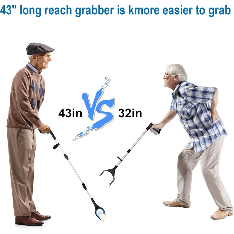 43 inch Extra Long Grabber Tool,Foldable Pick Up Stick with