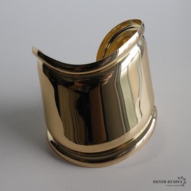 Silver Kyasya Gold Bone Cuff Bangle, Wide, Thin, Thick, Wide, Presence, Fashionable, Popular, Trend, Trendy, Bracelet (Gold)