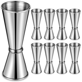 8 Pcs Jigger for Bartending, Double Cocktail Japanese Bar Jiggers1.7 oz 1oz, 304 Stainless Steel Shot Glass Measuring Cup Bulk for Home Drink Kitchen Bartender Tool, Sliver