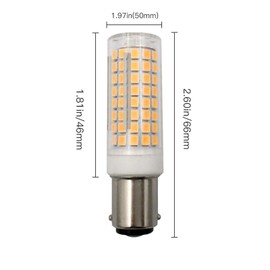 10W BA15D LED Bulbs,102LEDs 2835SMD,100W Halogen Equivalent, 1500LM Dimmable Double Contact Bayonet Base Sewing Machine Bulb Warm White 3000K, AC120V, BA15D Ceramic Base,4-Pack