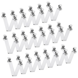 PATIKIL 6.5 x 5mm Kayak Paddle Snaps, 20 Pack Solid Tent Pole Clips Steel V Shaped Single Pin Push Button Spring Clips Lock Tube Pole Clips for Camping Awning, Silver Tone, 35mm Long