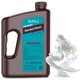 SUNLU 3D Printer Resin 3kg, Fast Curing Standard 3D Resin for Most Resin 3D Printers, 395 to 405nm UV Curing 3D Printing Liquid Photopolymer Resin, Low Shrinkage and High Precision, 3000g, White