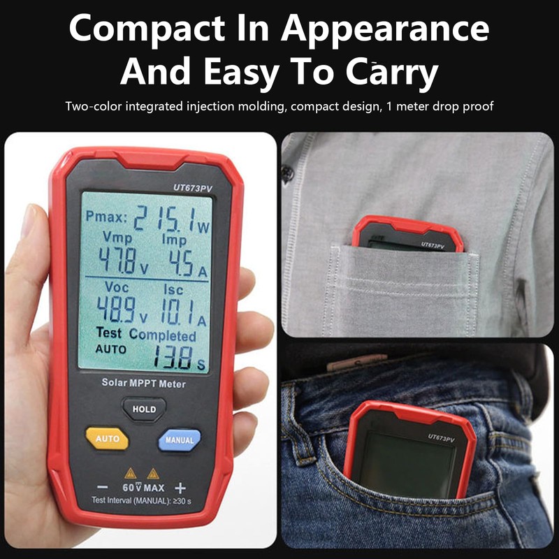 Solar Panel Tester, UT673PV 800W Photovoltaic Multimeter Solar MPPT Meter