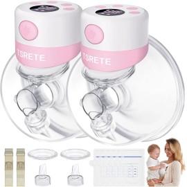Tsrete Double Wearable Breast Pump Electric Hands-free 2 Modes Milk Extractor