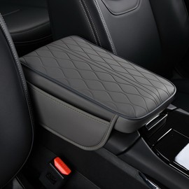 Upgraded Car Center Console Cover, 2 Side Storage Pockets bags, Premium Microfiber Leather Armrest Pad, Universal Fit for Most Vehicles, Essential for Driving, Comfortable Car Accessories, grey