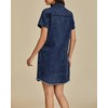luvamia Knee Length Denim Dress for Women Dark Blue Jean