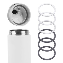 Linkidea 6 Pack Water Bottle Gasket Replacement Compatible with Owala FreeSip 24oz/32oz/40oz waterbottles, Silicone O Ring Leak Proof Rubber Seal with Tweezer for Bottle Lid, Clear & Gray