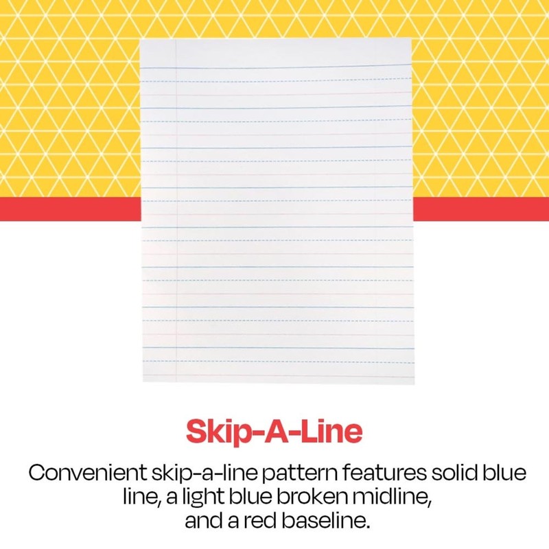 School Smart Skip-A-Line Ruled Composition Book, Grade 2, Blue, 48