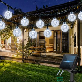 totpuc Solar Garden Lights, 50LED Solar Fairy Lights, 8 Modes Solar String Lights, 7M 24Ft Solar Lights Waterproof, Decorative Lighting for Gazebo, Garden, Bedroom (Cold White)