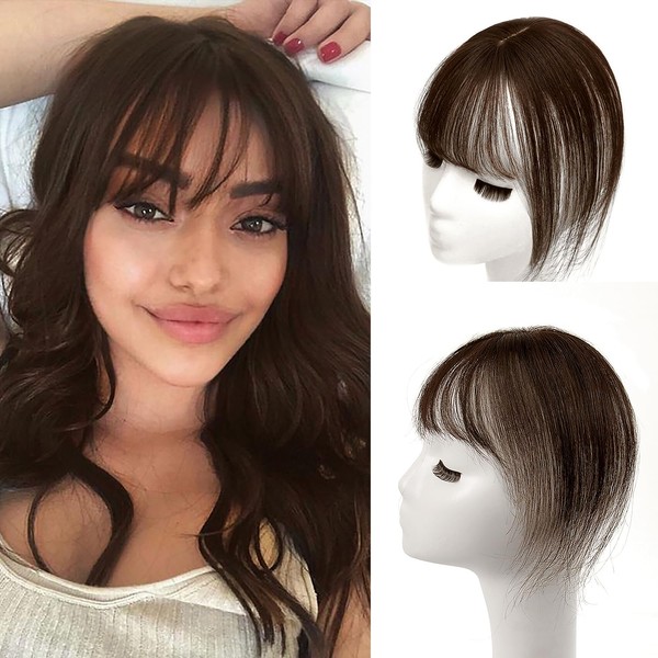 SoBeauyt Bangs Hair Clip 360° Cover Wispy Bangs Real Human