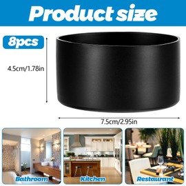 HOFURME 8 Pieces Protective Silicone Sleeve Bottom, Washable Rubber Bottom Base Accessories, Silicone Sleeve For Glass Bottle For 16 Oz Spray Bottles, 12 To 24 Oz Water Bottles(Black)