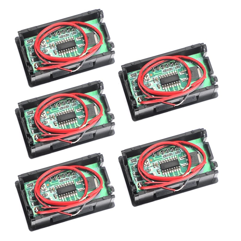 Artudatech 5pcs Dc5-120V 0.56" 2-Wire Digital Display Panel Voltmeter Bolt
