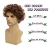 Mens Wig Short Brown Curly Wigs Short Natural Looking Synthetic