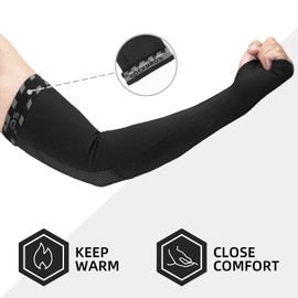 ROCKBROS Arm Warmers Thermal Arm Sleeves with Thumb Holes for Men Women Winter Sleeves to Cover Arms for Cycling