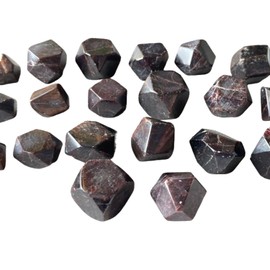 GAF TREASURES Almandine Garnet Faceted, 0.75" to 1.5" Polished Garnet Faceted Free Shape, Root Chakra, Crystal Grid, Meditation (4 oz: 3-5 Stones)