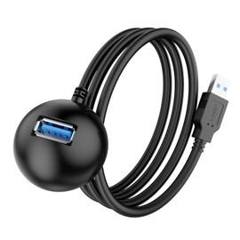 LUKFOCAB 10FT USB 3.0 Extension Cable with Pedestal, 5Gbps USB 3.0 Type-A Male to Female Extension Stand for Desktop, Flash Drive, Card Reader, Keyboard, Mouse, Webcam, Etc