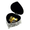 Youtang Heart-Shaped Emboss Rose Alloy 18-Note Wind-up Musical Box Music